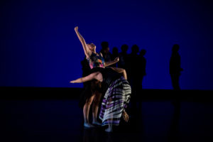 "Bells and the Blind", Choreography: Sean Greene; Costume Design: Katie Wilson; Lighting Design: Ben Tusher; 11/19/13 dress rehearsal of Chapman University's Fall Dance Concert directed by Liz Mazwell at the  Waltmar Theater, Chapman U., Orange, CA.