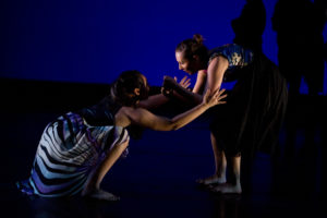 "Bells and the Blind", Choreography: Sean Greene; Costume Design: Katie Wilson; Lighting Design: Ben Tusher; 11/19/13 dress rehearsal of Chapman University's Fall Dance Concert directed by Liz Mazwell at the  Waltmar Theater, Chapman U., Orange, CA.