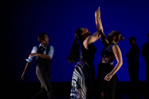 "Bells and the Blind", Choreography: Sean Greene; Costume Design: Katie Wilson; Lighting Design: Ben Tusher; 11/19/13 dress rehearsal of Chapman University's Fall Dance Concert directed by Liz Mazwell at the  Waltmar Theater, Chapman U., Orange, CA.